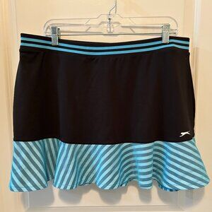 Slazanger Pull On Golf Skort Black Aqua Women's Size XL